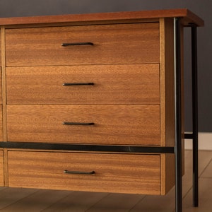 Mid-Century Modern Vista of California Mahogany and Steel Dresser by Don Knorr image 3