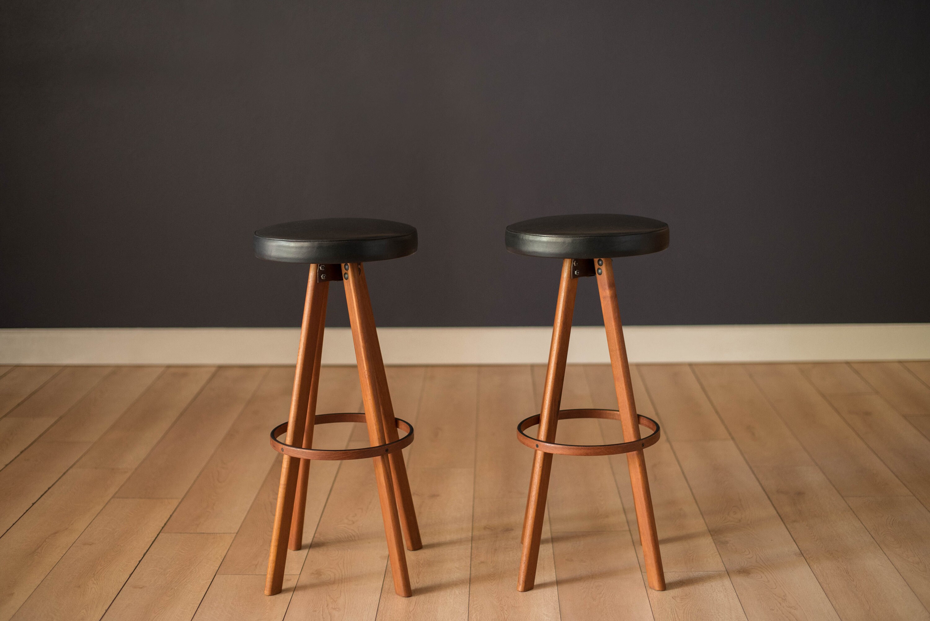 Vintage Pair of Danish Teak Bar & Counter Stools by Hans Olsen Etsy