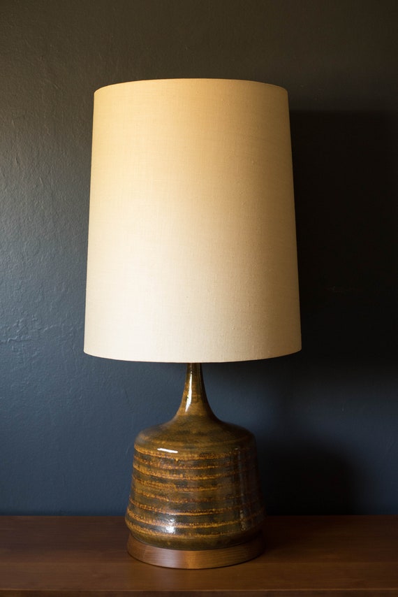 mid century pottery lamp