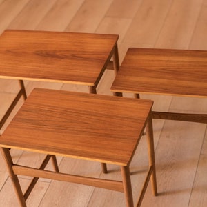 Danish Modern Set of Teak Nesting Tables by Hans J. Wegner for Andreas Tuck image 6