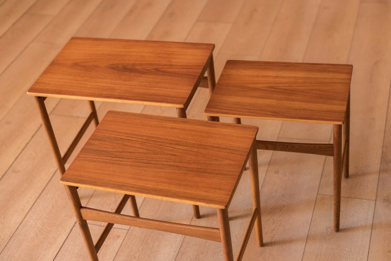 Danish Modern Set of Teak Nesting Tables by Hans J. Wegner for Andreas Tuck image 6