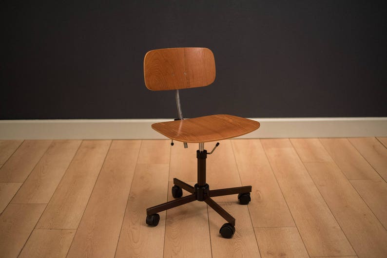 Vintage Teak Kevi Office Chair By Jorgen Rasmussen