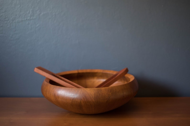 Early Danish Teak Centerpiece Serving Bowl by Jens H. Quistgaard for Dansk image 2