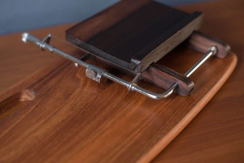 Vintage Danish Rosewood and Teak Cheese Slicing Board by Andreas Hansen afbeelding 7