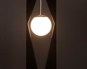 Mid Century California Modern Black - Lámpara de mesa con globo de cristal de Modeline