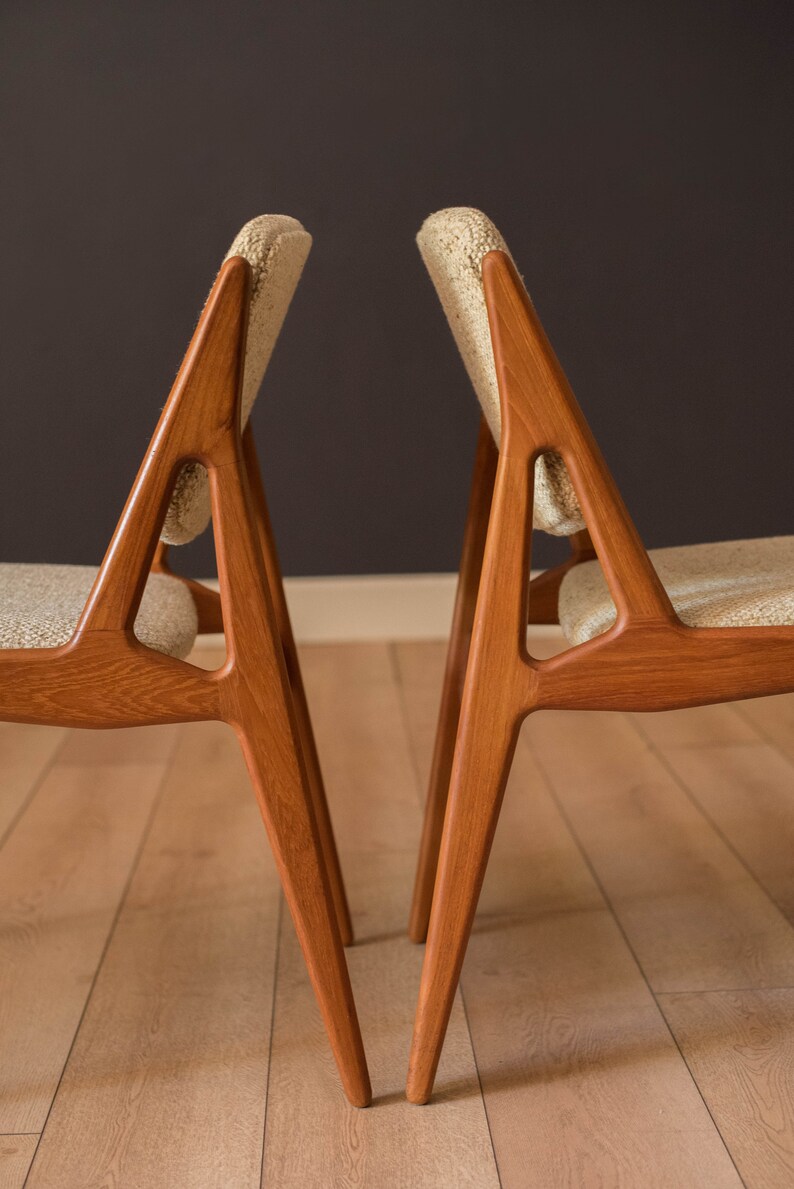 Vintage Set of Eight Danish Ella Teak Tilt Back Dining Chairs by Arne Vodder reserved image 3