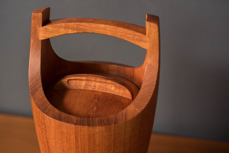 Sculptural Teak Danish Modern Ice Bucket by Jens H. Quistgaard for Dansk image 5