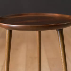 Mid Century Modern Round Walnut Tripod End Table by Anton Kildebergs Møbelfabrik image 3