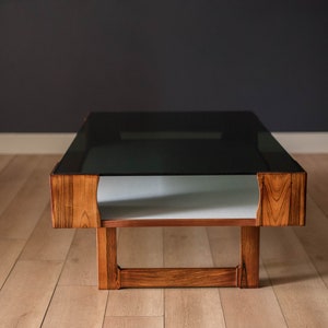 Space Age Vintage Bruksbo Rosewood and Glass Coffee Table by Torbjorn Afdal image 4