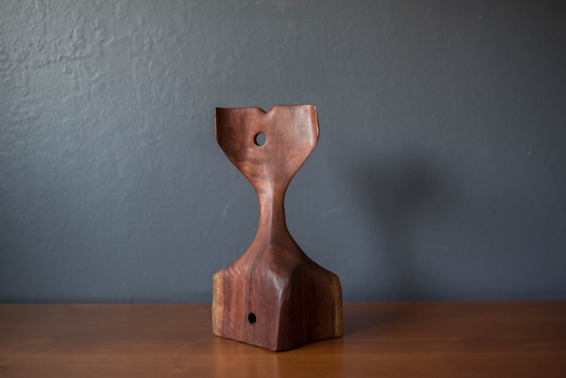 Mid-Century Modern Abstract Redwood Whale Sculpture image 1