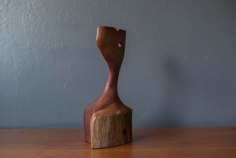 Mid-Century Modern Abstract Redwood Whale Sculpture image 10