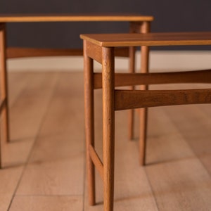 Danish Modern Set of Teak Nesting Tables by Hans J. Wegner for Andreas Tuck image 4