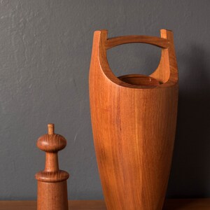 Sculptural Teak Danish Modern Ice Bucket by Jens H. Quistgaard for Dansk image 10