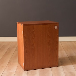 Vintage Compact Danish Teak Expandable Bar Cabinet by Dyrlund