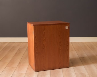 Vintage Compact Danish Teak Expandable Bar Cabinet by Dyrlund