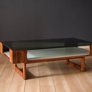 Space Age Vintage Bruksbo Rosewood and Glass Coffee Table by Torbjorn Afdal image 1