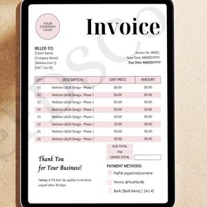 Minimalistisch factuursjabloon | Professioneel zakelijk formulier (digitale download)