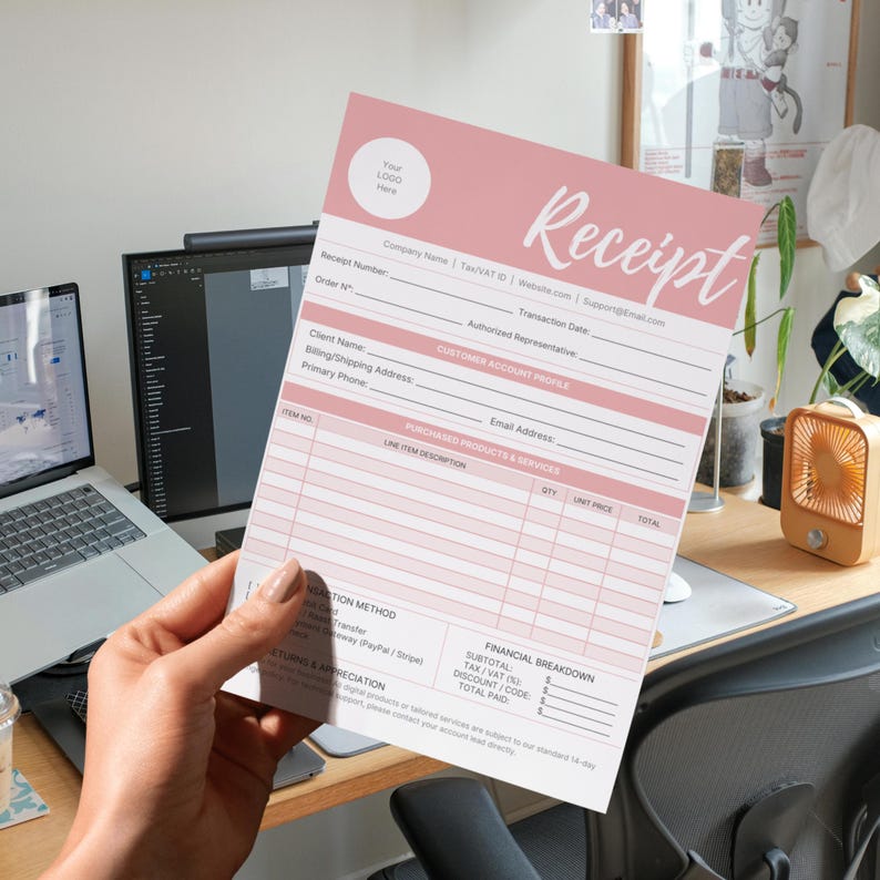 Editable Business Receipt Template, Professional Billing Form (canva ...
