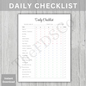 ADHD Friendly Daily To Do List, Work Productivity Tracker, Desk Organizer Editable