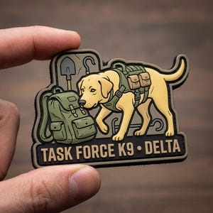 Task Force K9 Delta PVC Patch – Tactical Search Dog Badge for Gear