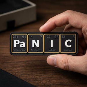 Panic Periodic Table PVC Patch – Science Tactical Badge for Backpack, Vest, Hat (3 Inch)