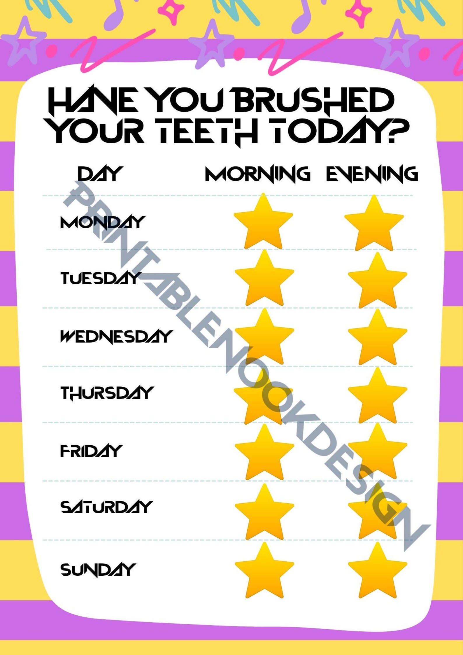 Routine Check Demon K-pop Demon Hunter Kids Brushing Chart | Printable Routine Tracker ...