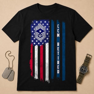 Air Force Veteran Retired E-9 Command Chief Master Sergeant CCM Rank Insignia Shirt, Military Retirement Gift