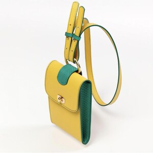 Bolso bandolera de piel de pitón, mini bolso de piel hecho a mano, bolso de diseño para mujer, piel italiana, hecho a medida. imagen 5