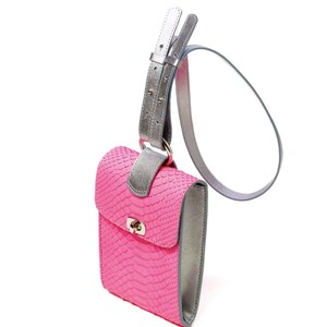 Bolso bandolera de piel de pitón, mini bolso de piel hecho a mano, bolso de diseño para mujer, piel italiana, hecho a medida. imagen 8