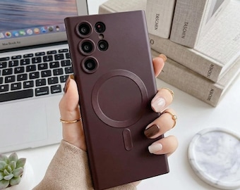 Funda protectora metálica mate para Samsung S26-S20 Ultra y Note20, compatible con MagSafe.