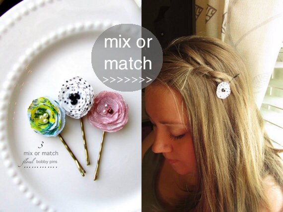 Unique Bobby Pins Colorful Hair Clips Small Floral Fashion Etsy