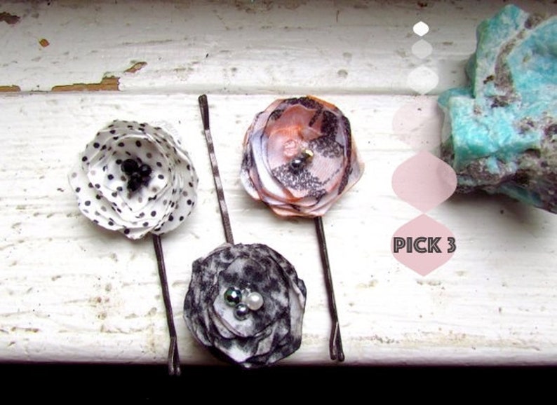 Mismatched Small Hair Clips Women Floral Short Hair Pin Mini Etsy