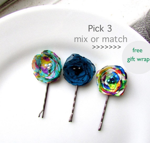 Unique Bobby Pins Colorful Hair Clips Small Floral Fashion Etsy