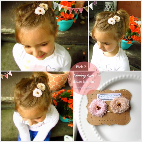 Pick 2 Lace Flower Girl Hair Clip Ivory Girls Hair Clip Flower Etsy