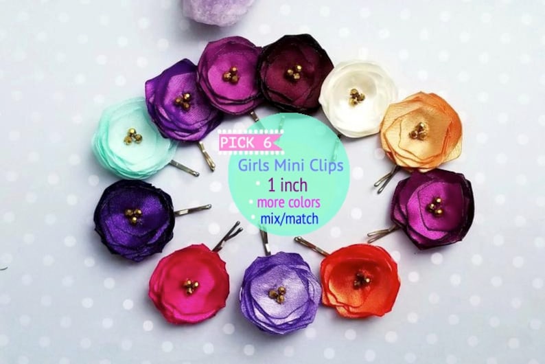tiny flower hair clips