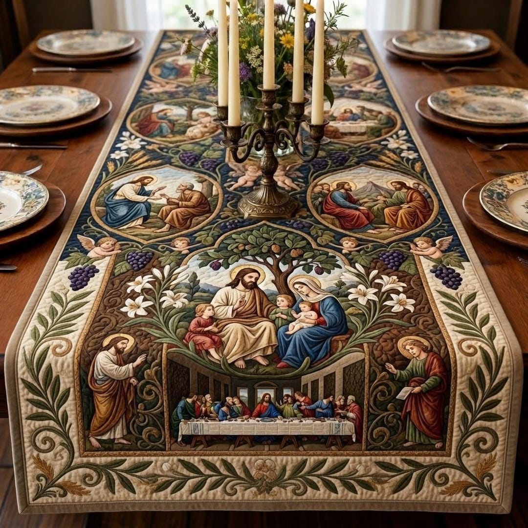 Religious Table Jesus Last Supper Christian Table Runner, Religious Table Decor, Faith ...