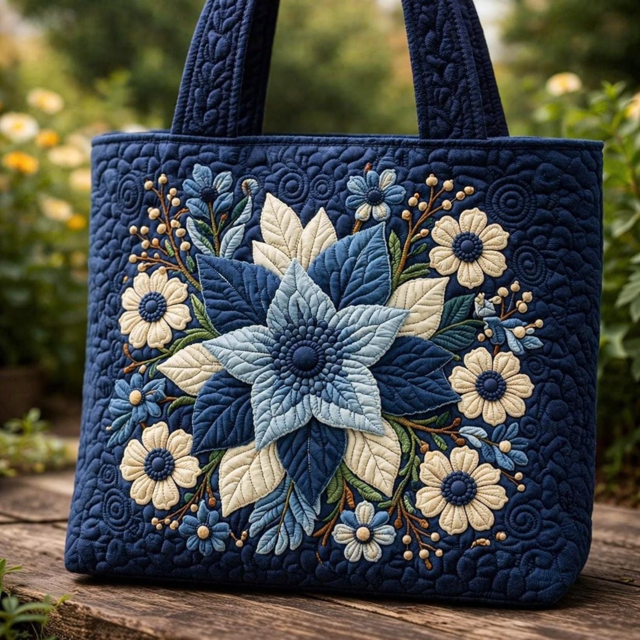 Blue Floral Handbag - Etsy