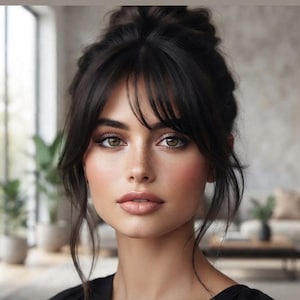 Natural Clip In Fringe Hair Extension Bangs for Women 5 Colors Handmade clip in bangs extensions, French Bangs