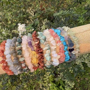 Handmade Crystal Chip Bracelet | Natural Gemstone Jewelry for Healing, Positive Energy, and Mindfulness