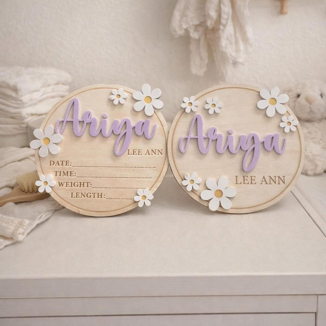 Personalized Baby Name Sign With Birth Stats | Wooden Newborn ...