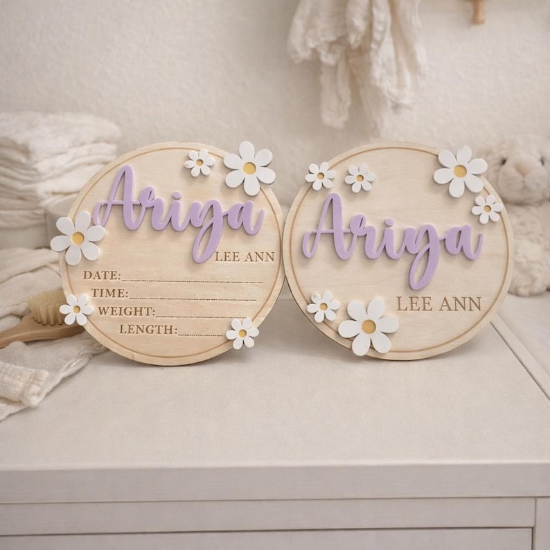 Personalized Baby Name Sign With Birth Stats | Wooden Newborn ...