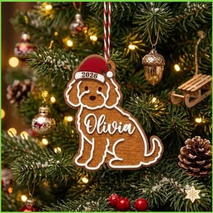 Custom Cavapoo Christmas Ornament 2026, Personalized Dog Name Holiday Tree Decor, Cavapoo Owner Gift
