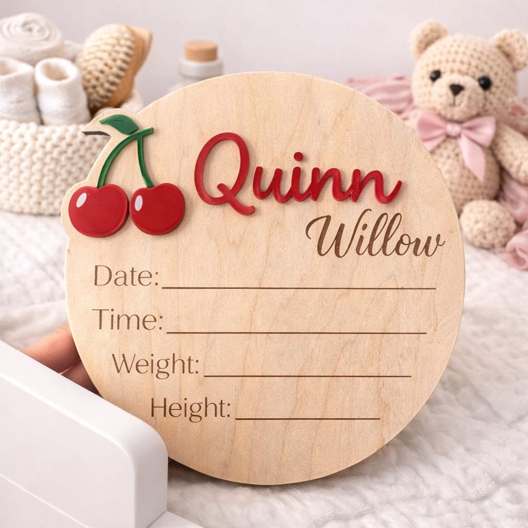 Personalized Baby Birth Announcement Sign, Wooden Newborn Name Plaque ...