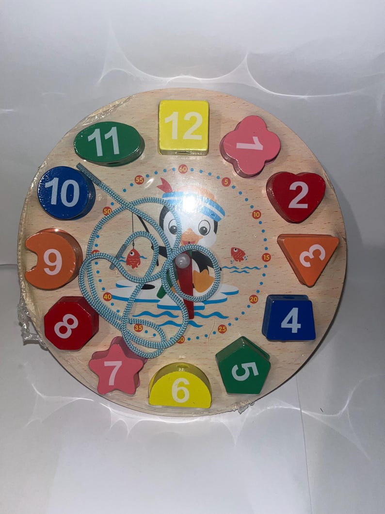 Wooden Learning Clock Toy - Etsy