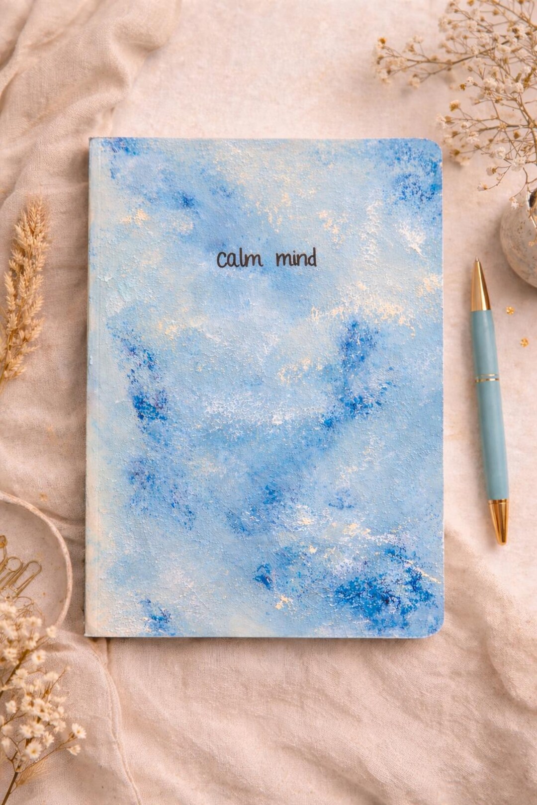 Calm Mind Journal – Hand-painted A5 Notebook With Acrylic Paints ...