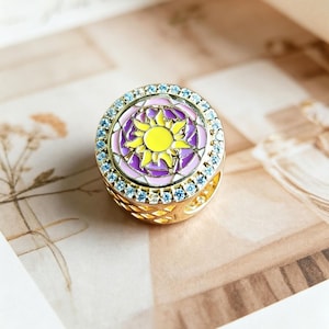 Trassel Sol Berlockpärla, 14K Guldpläterad Elegant Prinsessa Rapunzel Solhänge