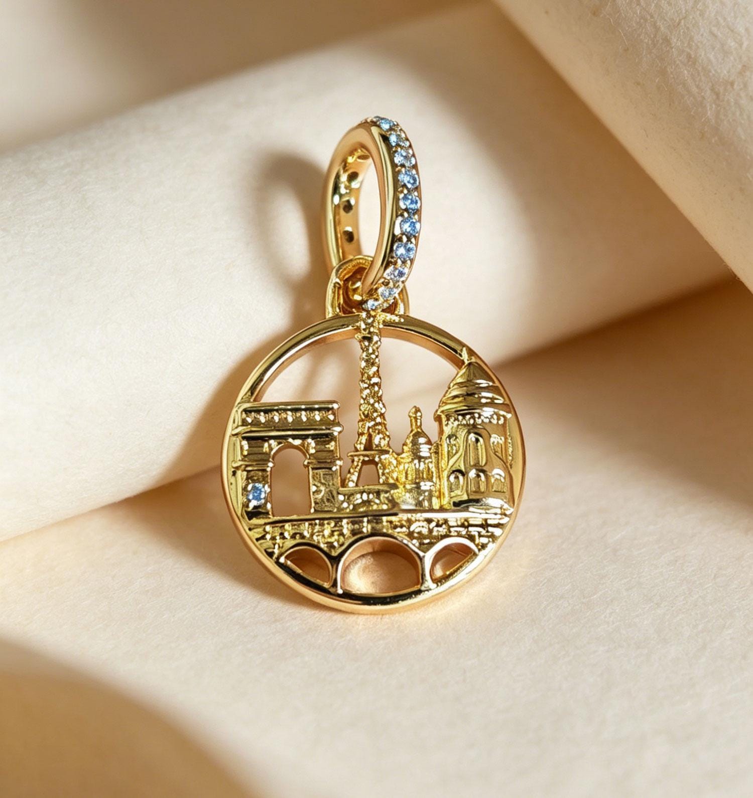 Pandora charm gold plated eiffel tower - Etsy 日本