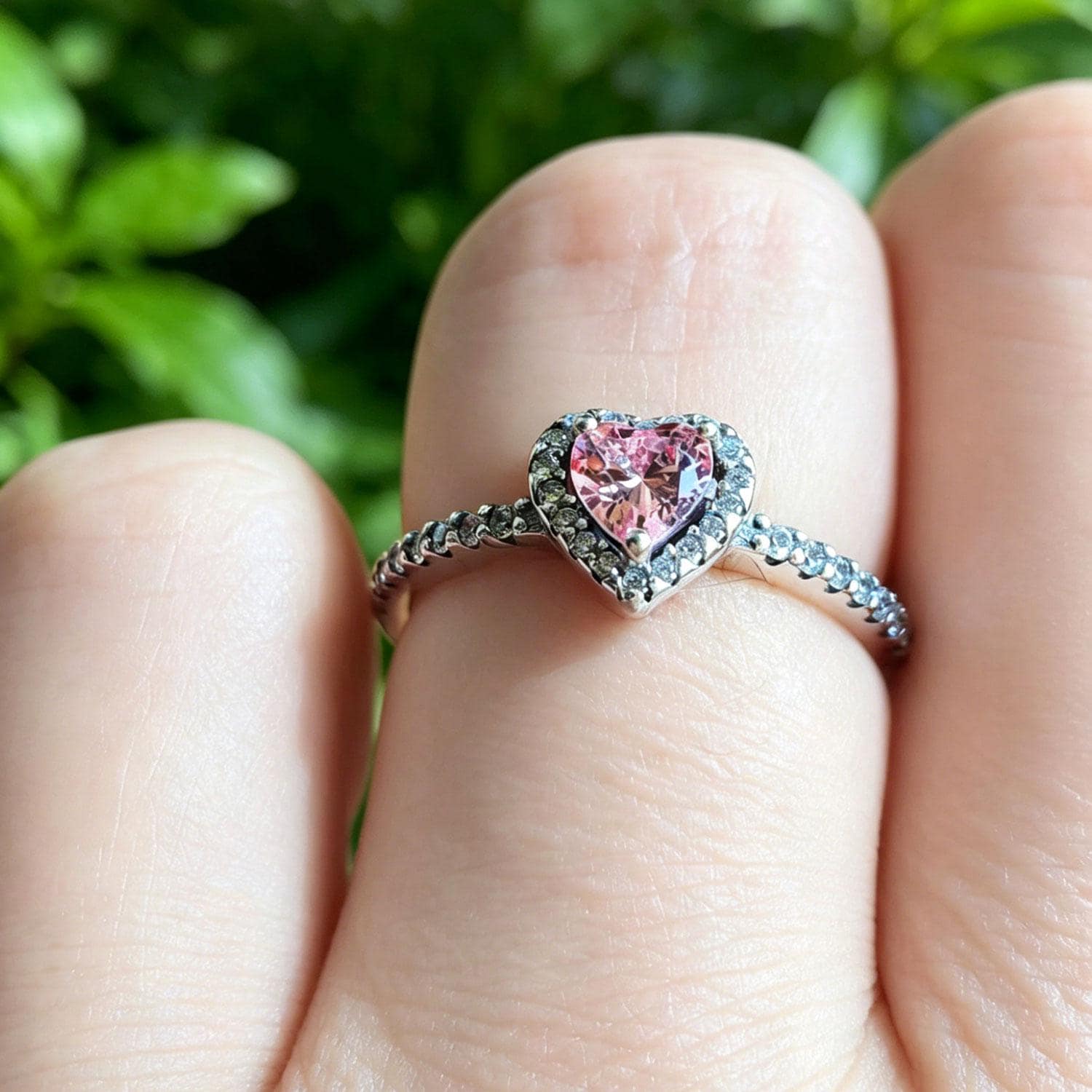 Pink Heart Ring - Etsy