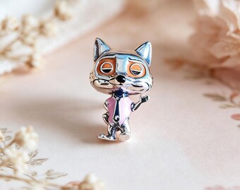 Charm de Nick Wilde de Zootopia, colgante de zorro esmaltado en plata de ley 925.