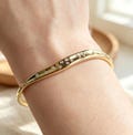 14K Gold Plated Organically Shaped Stone-Set Bracelet,Twisted Wave CZ Bangle product logo